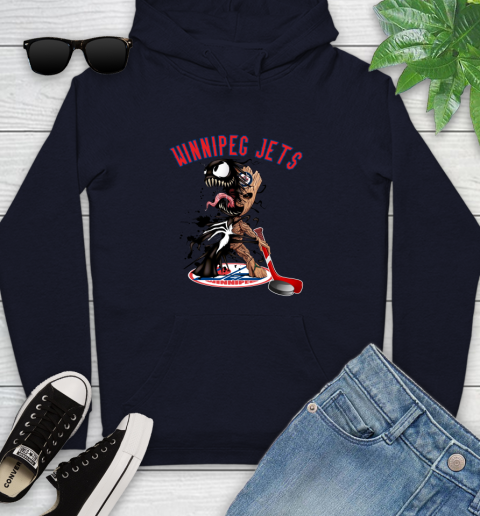 NHL Winnipeg Jets Hockey Venom Groot Guardians Of The Galaxy Youth Hoodie 4