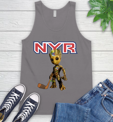 New York Rangers NHL Hockey Groot Marvel Guardians Of The Galaxy Tank Top 7