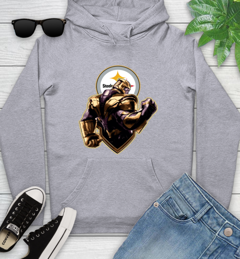 NFL Thanos Avengers Endgame Football Sports Pittsburgh Steelers Youth Hoodie 6