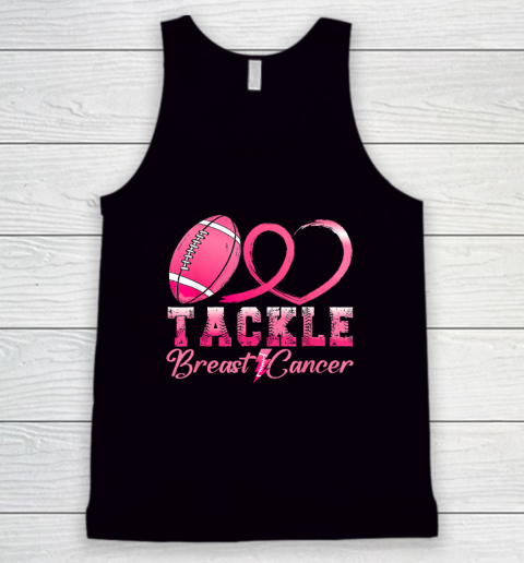 Tackle Breast Cancer Awareness Football Pink Ribbon Tank Top