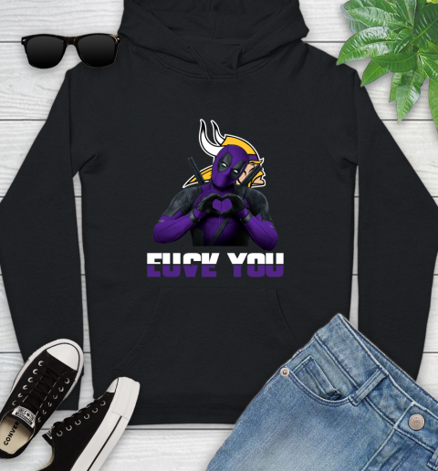 NHL Minnesota Vikings Deadpool Love You Fuck You Football Sports Youth Hoodie