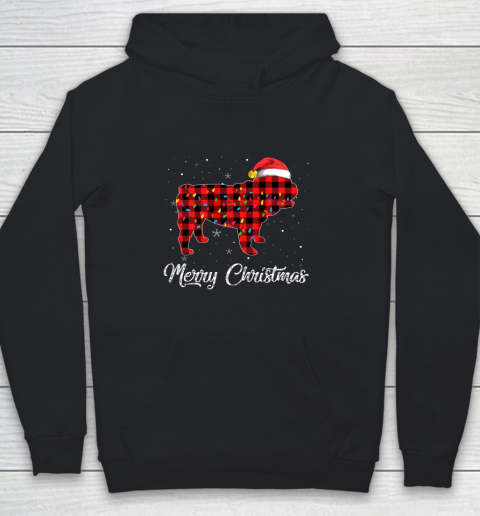 Christmas English Bulldog Red Plaid Dog Lover Pajama Gift Youth Hoodie