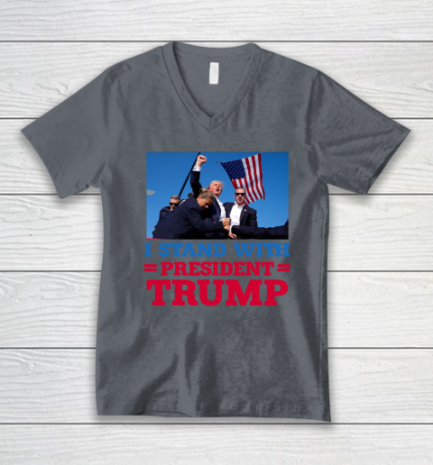 Trump Shot Shirt I Stand With President Trump V-Neck T-Shirt 3