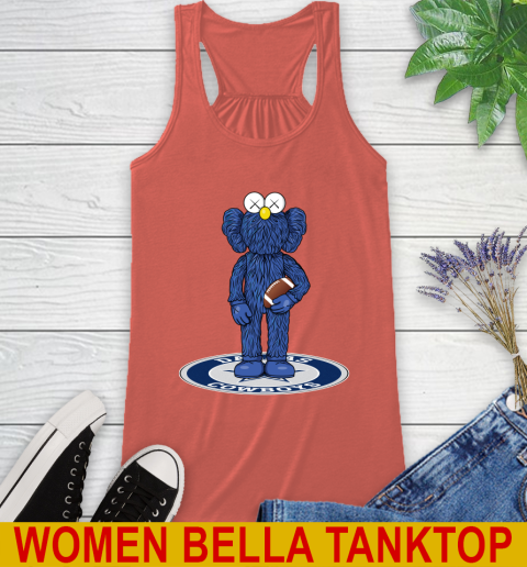 NFL Football Dallas Cowboys Kaws Bff Blue Figure Shirt Racerback Tank 5 NFL Football Dallas Cowboys Kaws Bff Blue Figure Shirt Racerback Tank - Image 5