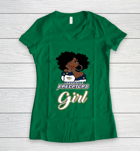Nashville Predators Girl NHL Women's V-Neck T-Shirt 5