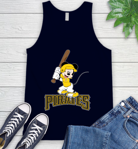 MLB Baseball Pittsburgh Pirates Cheerful Mickey Mouse Shirt Tank Top 3