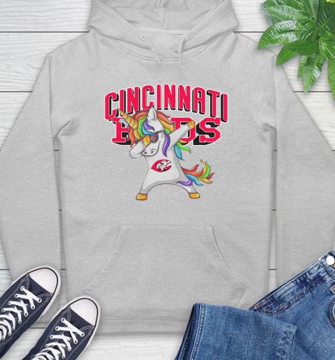 Cincinnati Reds MLB Baseball Funny Unicorn Dabbing Sports Hoodie 6