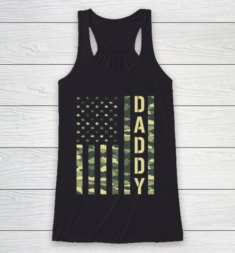 Veteran Shirt Proud Daddy Military Veteran Soldier Fathers day 2021 Flag Racerback Tank