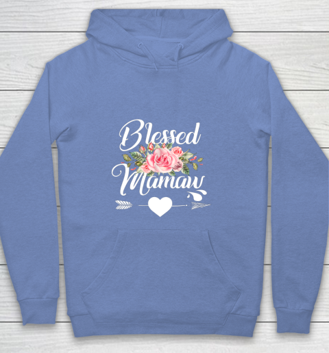 Blessed Mamaw Thanksgiving Christmas Floral Gift For Grandma Youth Hoodie 8