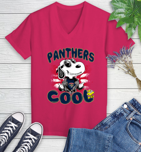 NHL Hockey Florida Panthers Cool Snoopy Shirt Women's V-Neck T-Shirt 7