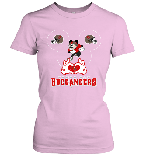 lrql i love the buccaneers mickey mouse tampa bay buccaneers s ladies t shirt 20 front light pink