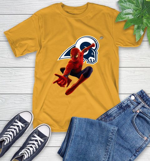 NFL Spider Man Avengers Endgame Football Los Angeles Rams T-Shirt 3