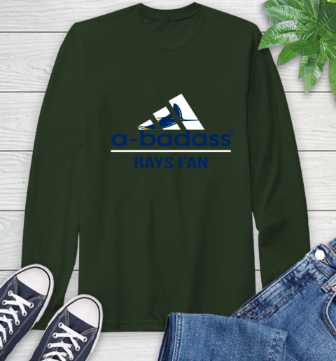 MLB A Badass Tampa Bay Rays Fan Adidas Baseball Sports Long Sleeve T-Shirt 7