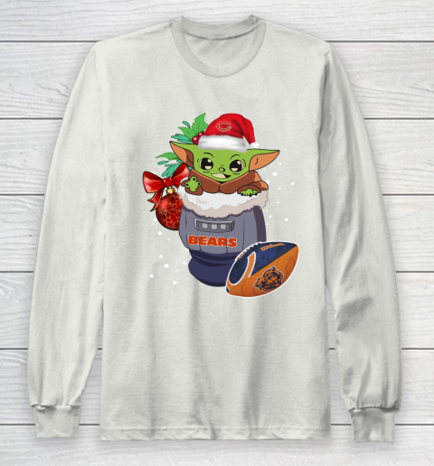 Chicago Bears Christmas Baby Yoda Star Wars Funny Happy NFL Long Sleeve T-Shirt 12