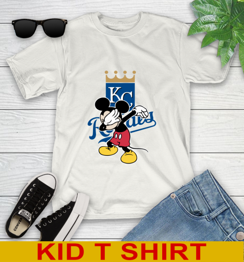 Kansas City Royals MLB Baseball Dabbing Mickey Disney Sports Youth T-Shirt
