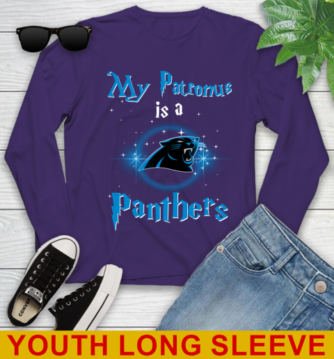 NFL Football Harry Potter My Patronus Is A Carolina Panthers Youth Long Sleeve 4