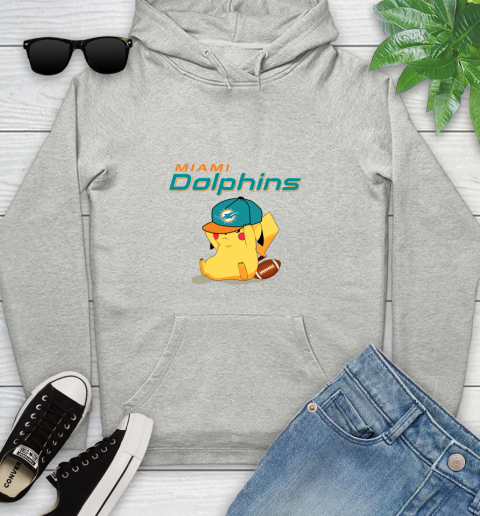 NFL Pikachu Football Sports Miami Dolphins Youth Hoodie
