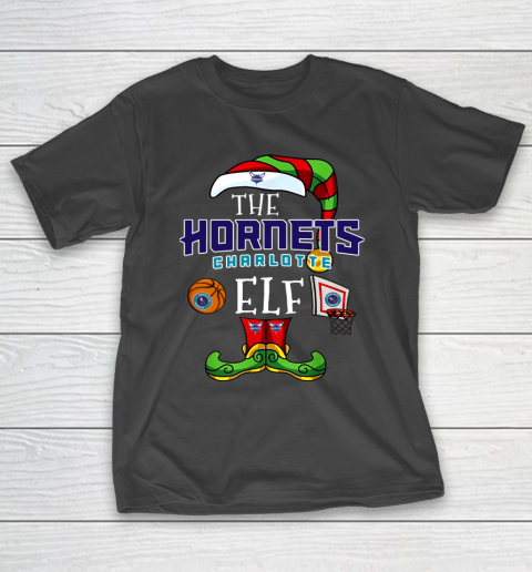 Charlotte Hornets Christmas ELF Funny NBA T-Shirt