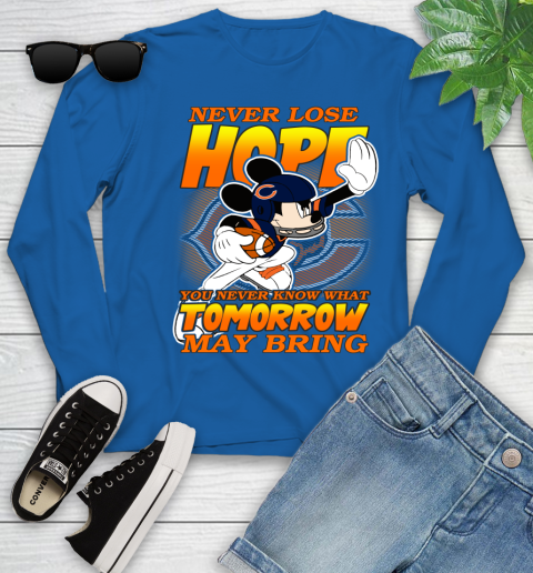 Chicago Bears NFL Football Mickey Disney Never Lose Hope Youth Long Sleeve 10