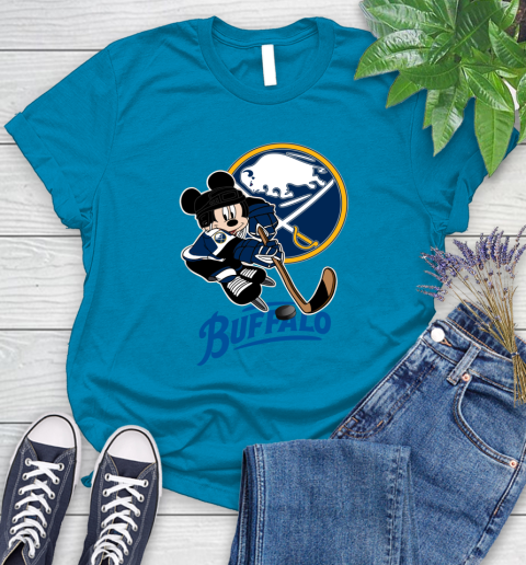 NHL Buffalo Sabres Mickey Mouse Disney Hockey T Shirt Women's T-Shirt 7