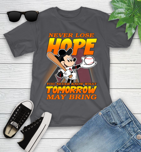 Arizona Diamondbacks MLB Baseball Mickey Disney Never Lose Hope Youth T-Shirt 6