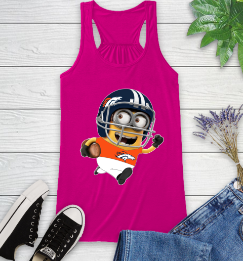 NFL Denver Broncos Minions Disney Football Sports Racerback Tank 8