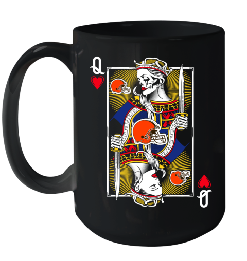 NFL Football Cleveland Browns The Queen Of Hearts Card Shirt Ceramic Mug 15oz