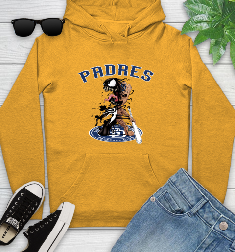 MLB San Diego Padres Baseball Venom Groot Guardians Of The Galaxy Youth Hoodie 3
