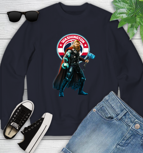 NBA Thor Avengers Endgame Basketball Washington Wizards Youth Sweatshirt 3