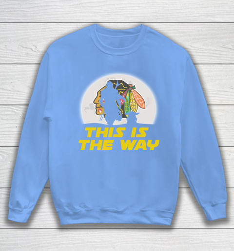 Chicago Blackhawks NHL Ice Hockey Star Wars Yoda And Mandalorian This Is The Way Sweatshirt 8