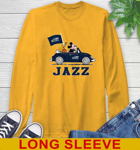 NBA Basketball Utah Jazz Pluto Mickey Driving Disney Shirt Long Sleeve T-Shirt 3