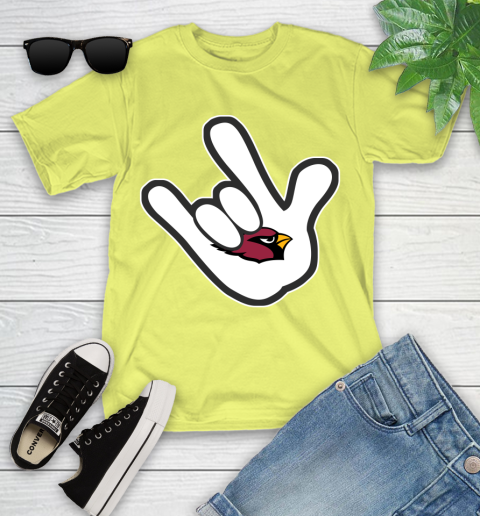 Arizona Cardinals NFL Football Mickey Rock Hand Disney Youth T-Shirt 8