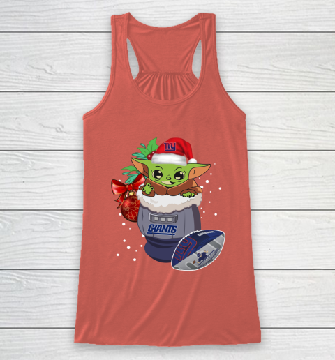 New York Giants Christmas Baby Yoda Star Wars Funny Happy NFL Racerback Tank 4