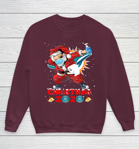 Miami Dolphins Funny Santa Claus Dabbing Christmas 2020 NFL Youth Sweatshirt 4