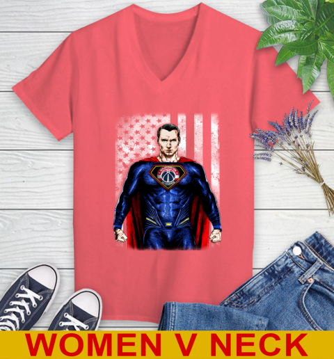 NBA Basketball Washington Wizards Superman DC Shirt Women's V-Neck T-Shirt 7 NBA Basketball Washington Wizards Superman DC Shirt Women's V-Neck T-Shirt - Image 7