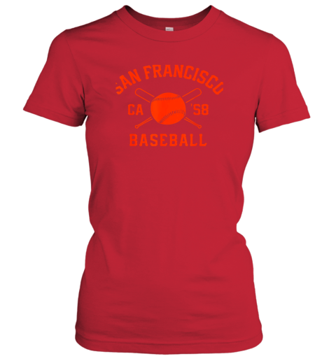 d1m3 san francisco baseball vintage sf the city cali retro gift ladies t shirt 20 front red