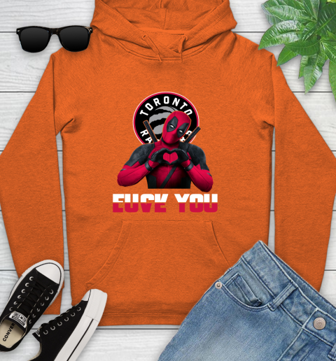 NBA Toronto Raptors Deadpool Love You Fuck You Basketball Sports Youth Hoodie 4