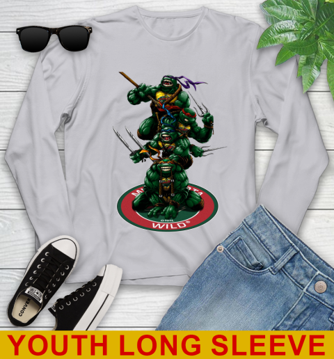 NHL Hockey Minnesota Wild Teenage Mutant Ninja Turtles Shirt Youth Long Sleeve 6