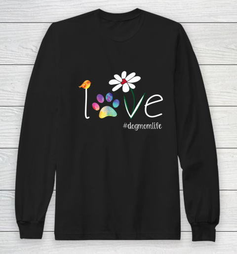 LOVE Dog Mom Sunflower Shirt Gifts Mother Dog lovers Long Sleeve T-Shirt