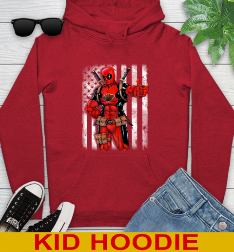 NHL Hockey Minnesota Wild Deadpool American Flag Shirt Youth Hoodie 12 NHL Hockey Minnesota Wild Deadpool American Flag Shirt Youth Hoodie - Image 12