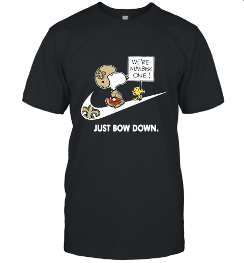 New Orleans Saints Are Number One – Just Bow Down Snoopy Unisex Jersey Tee