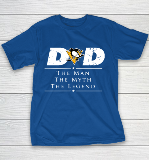 Pittsburgh Penguins NHL Ice Hockey Dad The Man The Myth The Legend Youth T-Shirt 6