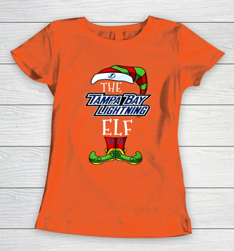 Tampa Bay Lightning Christmas ELF Funny NHL Women's T-Shirt 3