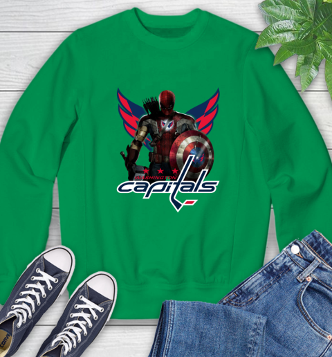 NHL Captain America Thor Spider Man Hawkeye Avengers Endgame Hockey Washington Capitals Sweatshirt 6