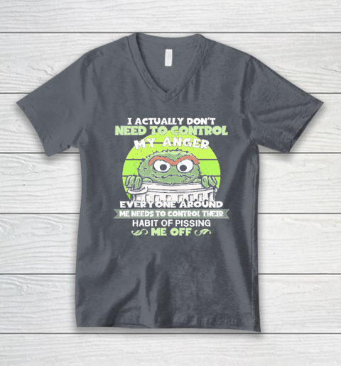 I Actually Don't Need To Control My Anger V-Neck T-Shirt 3