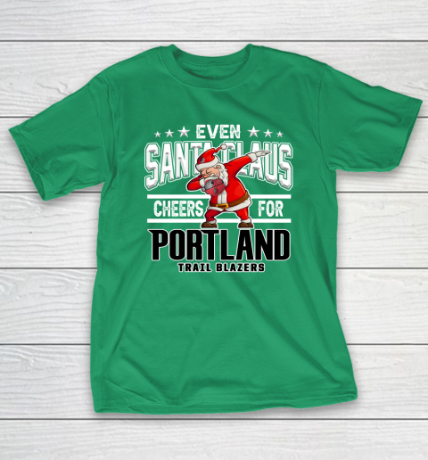 Portland Trail Blazers Even Santa Claus Cheers For Christmas NBA T-Shirt 5