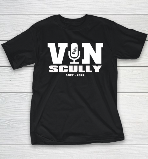 Vin Scully Microphone 1927 2022 Youth T-Shirt