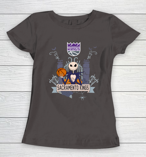 NBA Sacramento Kings Basketball Jack Skellington Halloween Women's T-Shirt 7