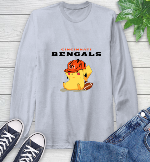 NFL Pikachu Football Sports Cincinnati Bengals Long Sleeve T-Shirt 6