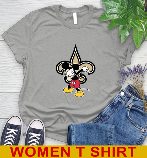 New Orleans Saints NFL Football Dabbing Mickey Disney Sports Women's T-Shirt 11